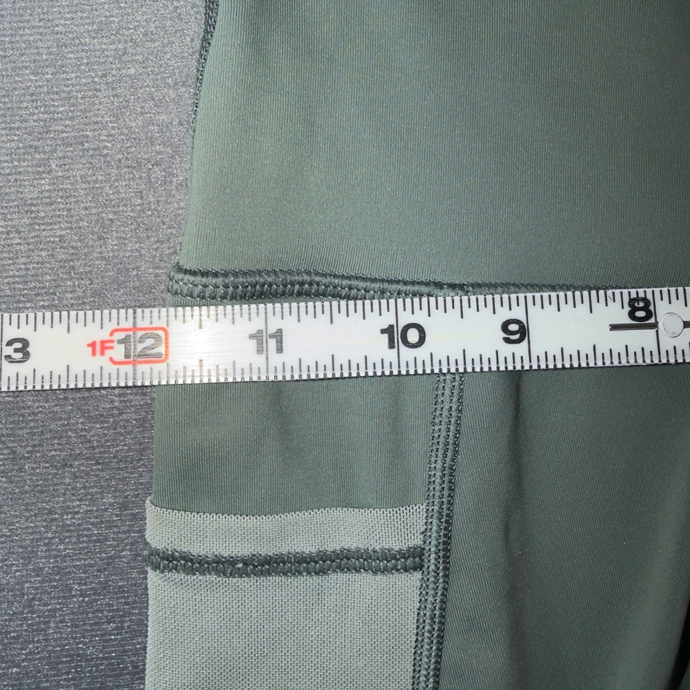 Aerie Chill Play Move Sage Green High Waisted Mesh Pocket Biker Shorts Womens S - Picture 4 of 8
